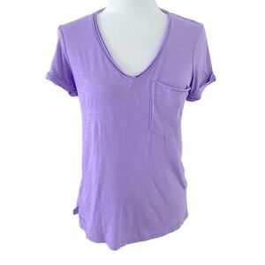 Anthropologie t la Woman’s Tee Shirt Short Sleeve Cotton Pocket XXS NEW